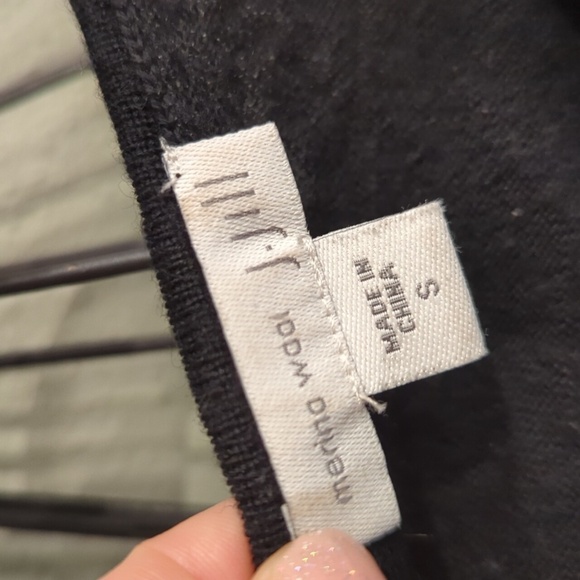 J.Jill Merino 100% Wool Sweater Top Black Longline - Picture 2 of 10